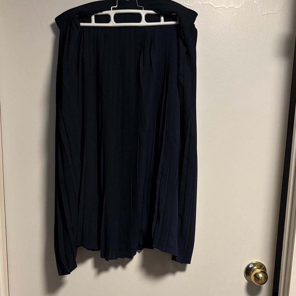 J. Crew Dark Blue Pleated A-Line Skirt